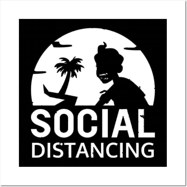 Bigfoot Social Distancing World Champion T-Shirt Wall Art by Alpha-store